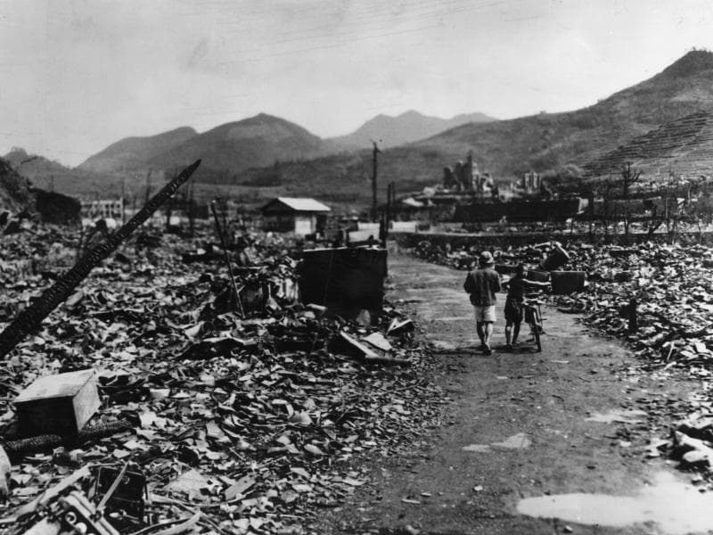 Nagasaki, satu dari dua wilayah di Jepang yang porak poranda setelah dijatuhi bom atom pada Perang Dunia II. (Getty Images/Hulton Archive via NPR)