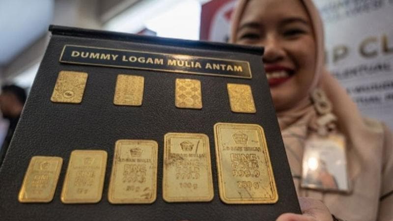 Emas Antam memiliki berbagai pilihan berat. (Antara Foto via Tvone)